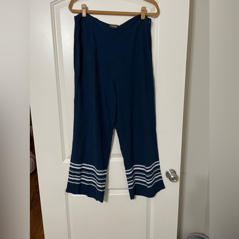 Linen navy blue pants